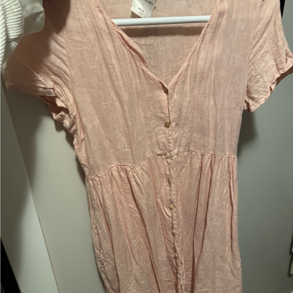 The Priv Gillian Harris Pink Button-Down Dress